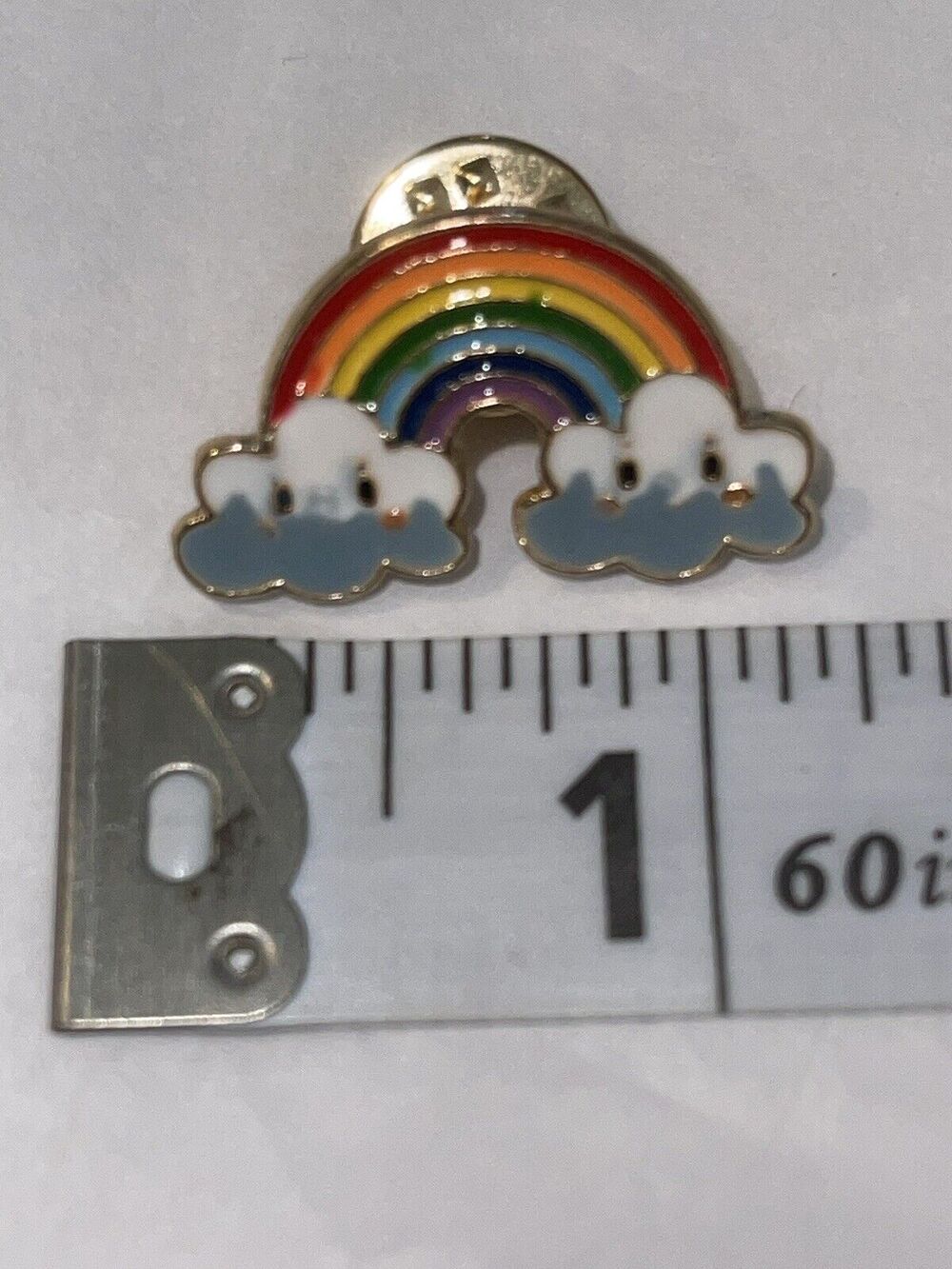 Rainbow With Clouds Pin Brooch